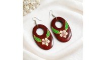 Hot Sale Painting Wood Earrings Handmade Design